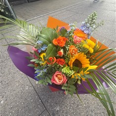 Sunflower and Delphinium Bouquet
